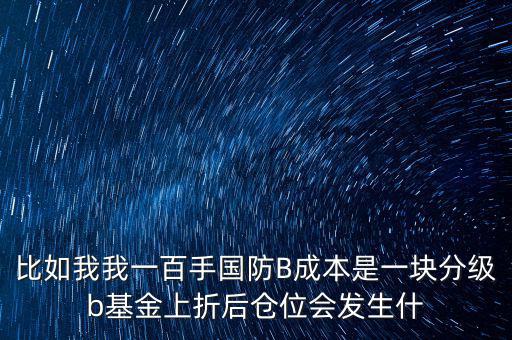 國防b上折有什么好處，軍工B級什么時候能上折上折好還是不好
