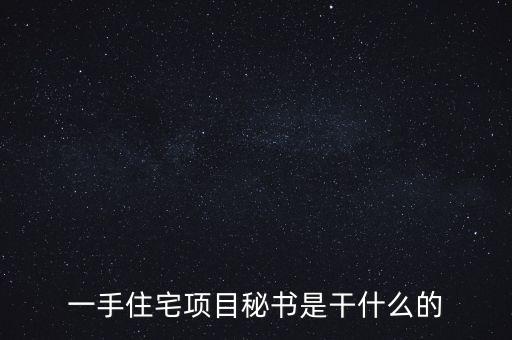萬(wàn)科項(xiàng)目秘書做什么，一手住宅項(xiàng)目秘書是干什么的