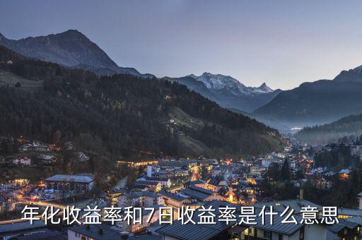 年收益率7是什么意思，年化收益率和7日收益率是什么意思
