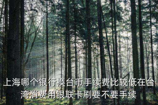 上海什么銀行可以換臺幣，上?？梢匀嗣駧艃稉Q新臺幣嗎分別是什么銀行