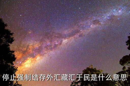 什么時候取消強制結(jié)匯，停止強制結(jié)存外匯藏匯于民是什么意思