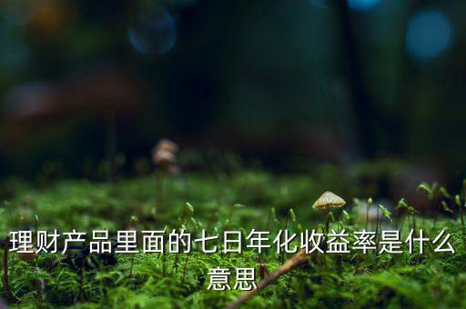 7日年化收益率是什么意思，7日年收化益率是啥意思
