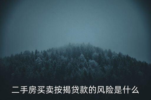 二手房買(mǎi)賣按揭貸款的風(fēng)險(xiǎn)是什么