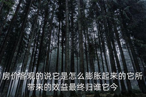 房?jī)r(jià)客觀的說它是怎么膨脹起來的它所帶來的效益最終歸誰它今