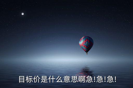  目標(biāo)價是什么意思啊急!急!急!