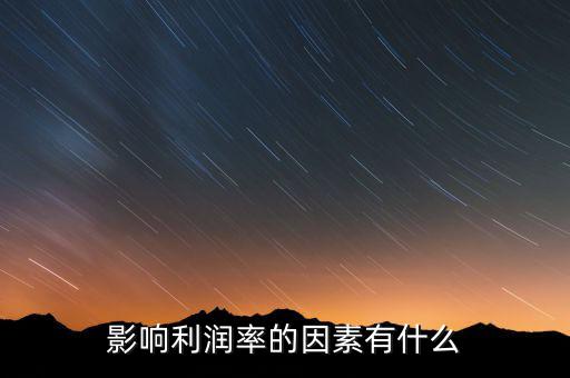 行業(yè)利潤率受什么影響，影響利潤率的因素