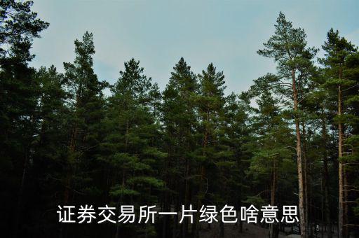 股票一片綠什么意思，股票綠了是什么意思么