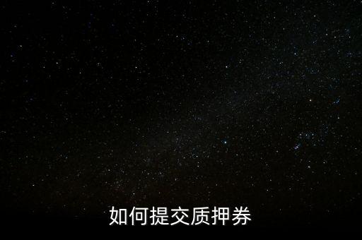 質押券是什么，如何提交質押券
