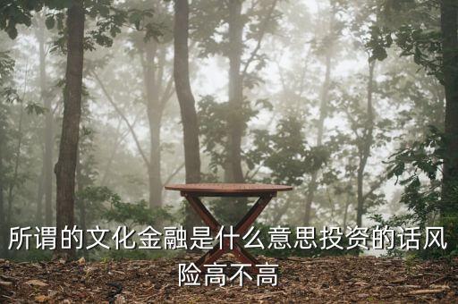 什么是文化金融，所謂的文化金融是什么意思投資的話風險高不高