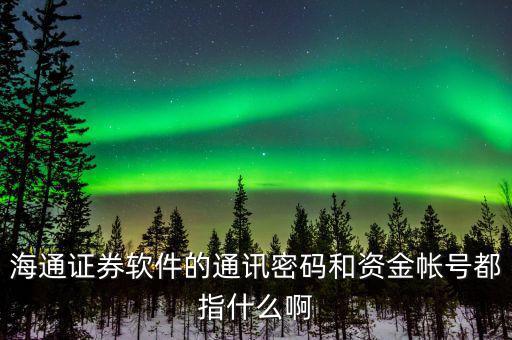 海通通訊密碼是什么，海通證券里的通訊密碼是什么