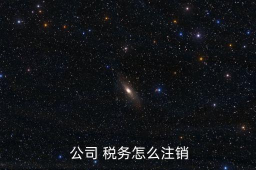  公司 稅務怎么注銷