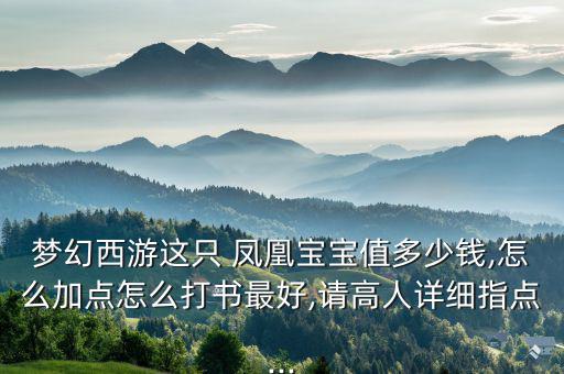 夢(mèng)幻西游這只 鳳凰寶寶值多少錢,怎么加點(diǎn)怎么打書(shū)最好,請(qǐng)高人詳細(xì)指點(diǎn)...