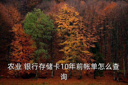 農(nóng)業(yè) 銀行存儲(chǔ)卡10年前帳單怎么查詢(xún)