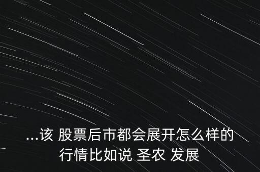 ...該 股票后市都會展開怎么樣的行情比如說 圣農(nóng) 發(fā)展