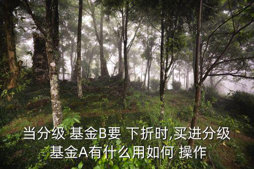 當(dāng)分級 基金B(yǎng)要 下折時,買進分級 基金A有什么用如何 操作