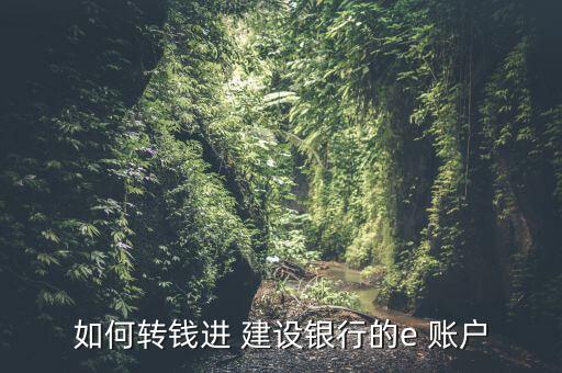 如何轉錢進 建設銀行的e 賬戶