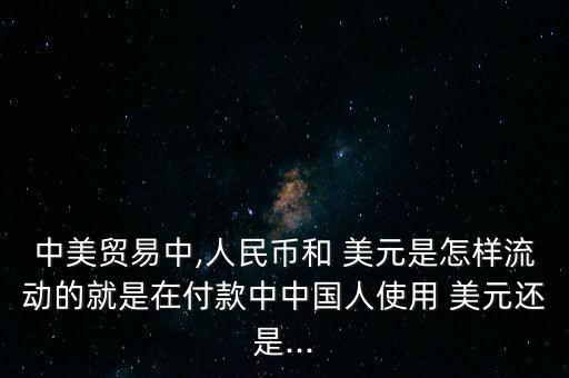 中美貿(mào)易中,人民幣和 美元是怎樣流動(dòng)的就是在付款中中國(guó)人使用 美元還是...