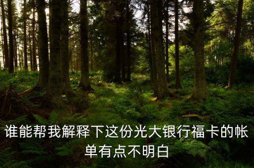光大的賬單明細(xì)都什么意思，誰能幫我解釋下這份光大銀行福卡的帳單有點不明白