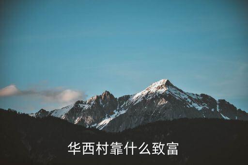 華西村靠什么賺錢(qián)，華西村靠什么致富