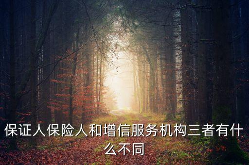 什么是保險增信，保證人保險人和增信服務機構三者有什么不同