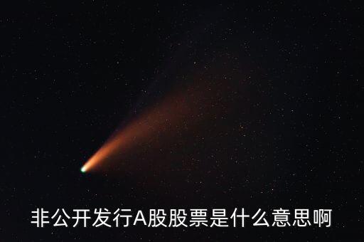 公司非公開發(fā)行股票是什么意思，非公開發(fā)行A股股票是什么意思啊