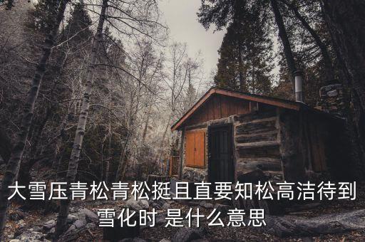 青松里的化是什么意思，青松中的且是什么意思