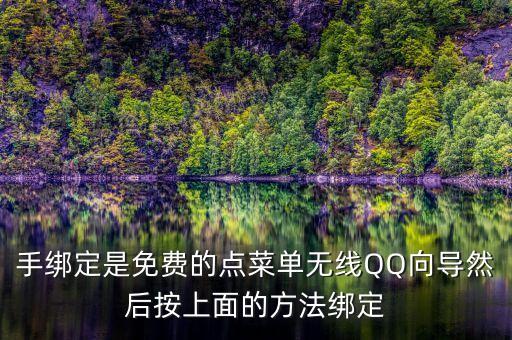 手綁定是免費的點菜單無線QQ向導然后按上面的方法綁定
