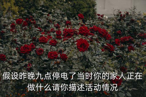 假設(shè)昨晚九點(diǎn)停電了當(dāng)時(shí)你的家人正在做什么請你描述活動情況