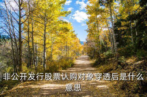 穿透披露是什么意思，非公開(kāi)發(fā)行股票認(rèn)購(gòu)對(duì)象穿透后是什么意思