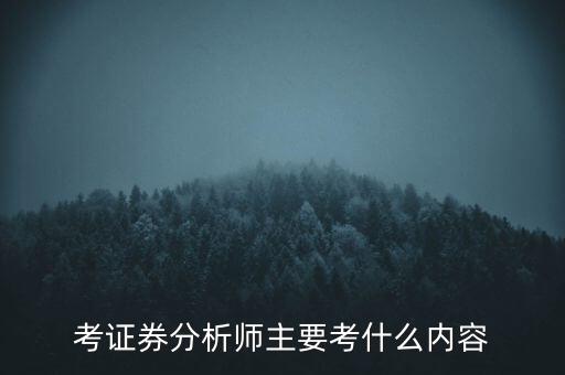 證券分析師考什么，證券分析師考試內(nèi)容是什么