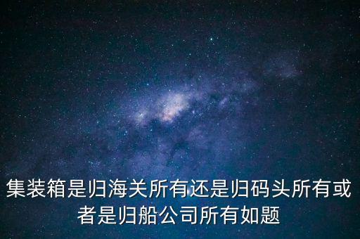 重慶長(zhǎng)江輪船公司集裝箱分公司屬于什么性質(zhì)，集裝箱是船公司的么