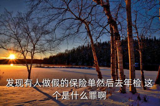 什么是做假保單，發(fā)現(xiàn)有人做假的保險(xiǎn)單然后去年檢 這個(gè)是什么罪啊