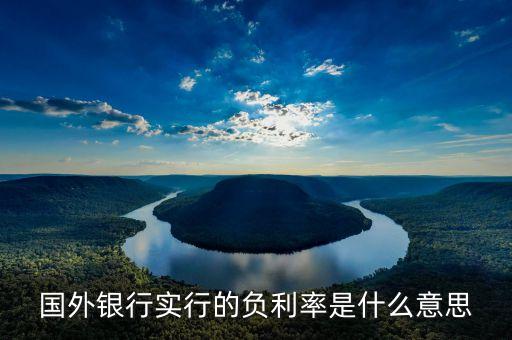 歐洲負利率是什么意思，負利率啥意思