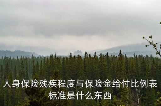 什么叫給付比例，人身保險殘疾程度與保險金給付比例表標準是什么東西