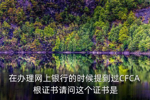 在辦理網(wǎng)上銀行的時(shí)候提到過CFCA 根證書請問這個(gè)證書是