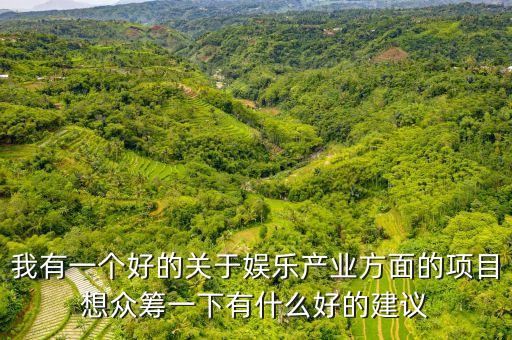 娛樂產(chǎn)業(yè)投資什么好，我有一個好的關(guān)于娛樂產(chǎn)業(yè)方面的項目想眾籌一下有什么好的建議