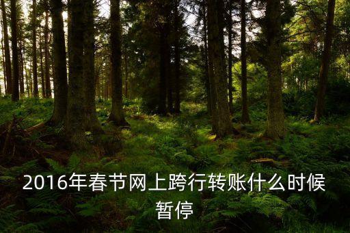 2016年春節(jié)網上跨行轉賬什么時候暫停