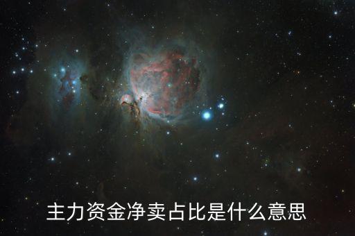 主力凈額占比什么意思，什么叫主力凈占比