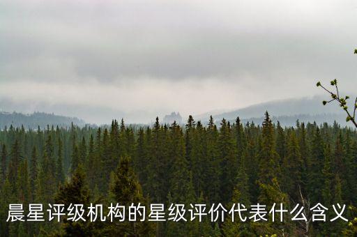 晨星評級機構(gòu)的星級評價代表什么含義