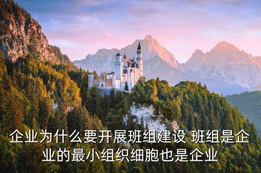 國企央企為什么要做班組建設，企業(yè)為什么要開展班組建設 班組是企業(yè)的最小組織細胞也是企業(yè)