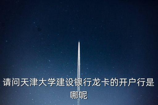 天津大學(xué)建設(shè)銀行是什么支行，建設(shè)銀行是什么支行