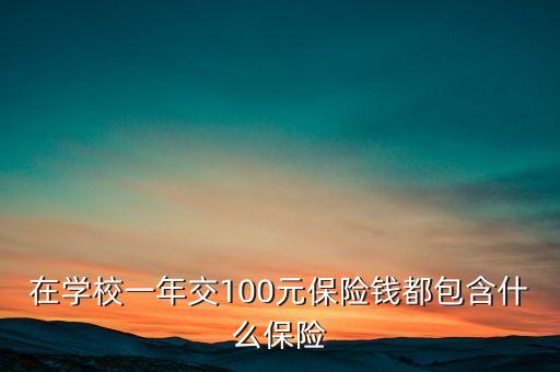 100元保險(xiǎn)都保什么，在學(xué)校一年交100元保險(xiǎn)錢都包含什么保險(xiǎn)