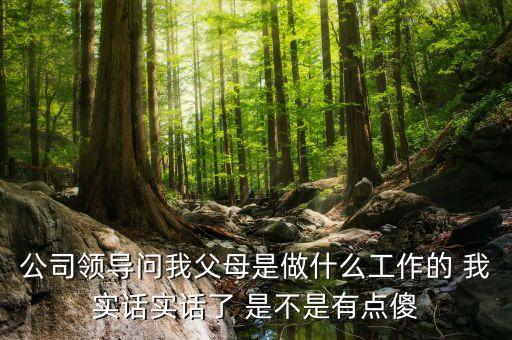 公司問父母是做什么的，公司領(lǐng)導(dǎo)問我父母是做什么工作的 我實話實話了 是不是有點傻