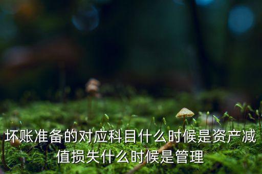 壞賬準(zhǔn)備的對應(yīng)科目什么時候是資產(chǎn)減值損失什么時候是管理