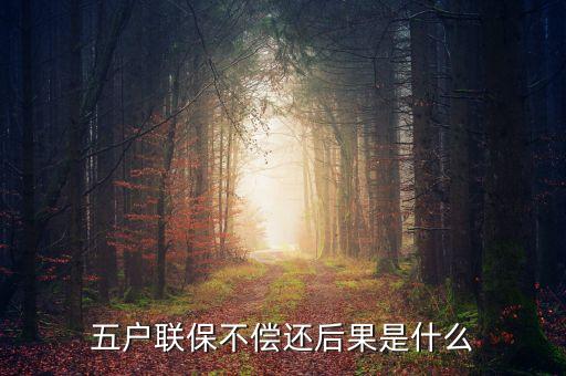 銀行五戶連保有什么后果l，五戶聯(lián)保不償還后果是什么