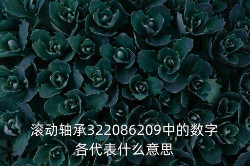 滾動軸承322086209中的數字各代表什么意思