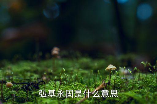 鴻基永固什么意思，弘基永固是什么意思