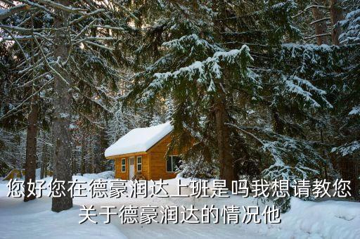 香洲德豪潤達(dá)是做什么的，您好您在德豪潤達(dá)上班是嗎我想請(qǐng)教您關(guān)于德豪潤達(dá)的情況他