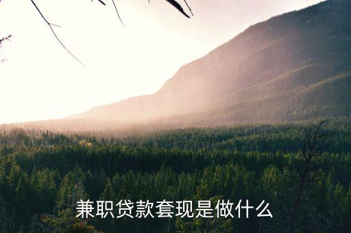 仁仁分期的兼職是什么，兼職貸款套現(xiàn)是做什么