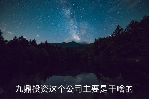九鼎投資是做什么的，九鼎投資這個公司主要是干啥的